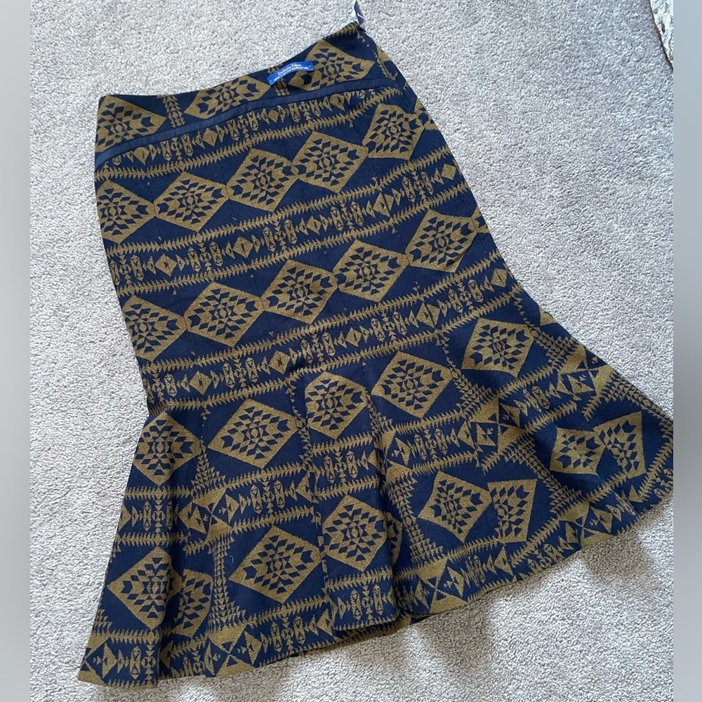 NWT Pendleton virgin wool Aztec print mermaid Midi Skirt